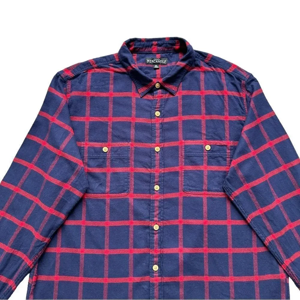 🔃J. Crew Men’s Blue & Red Plaid Long Sleeve Button Down Dress Shirt